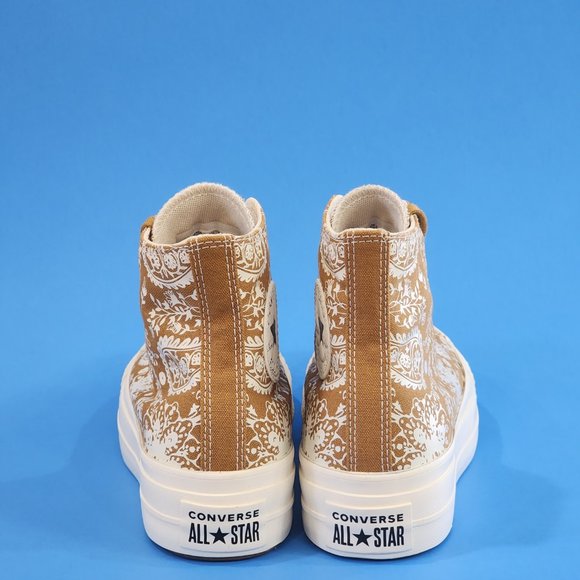 Converse CTAS Hi Lift Fall Florals Wheat Women's Platform Sneakers 572541C NWT - Picture 5 of 6
